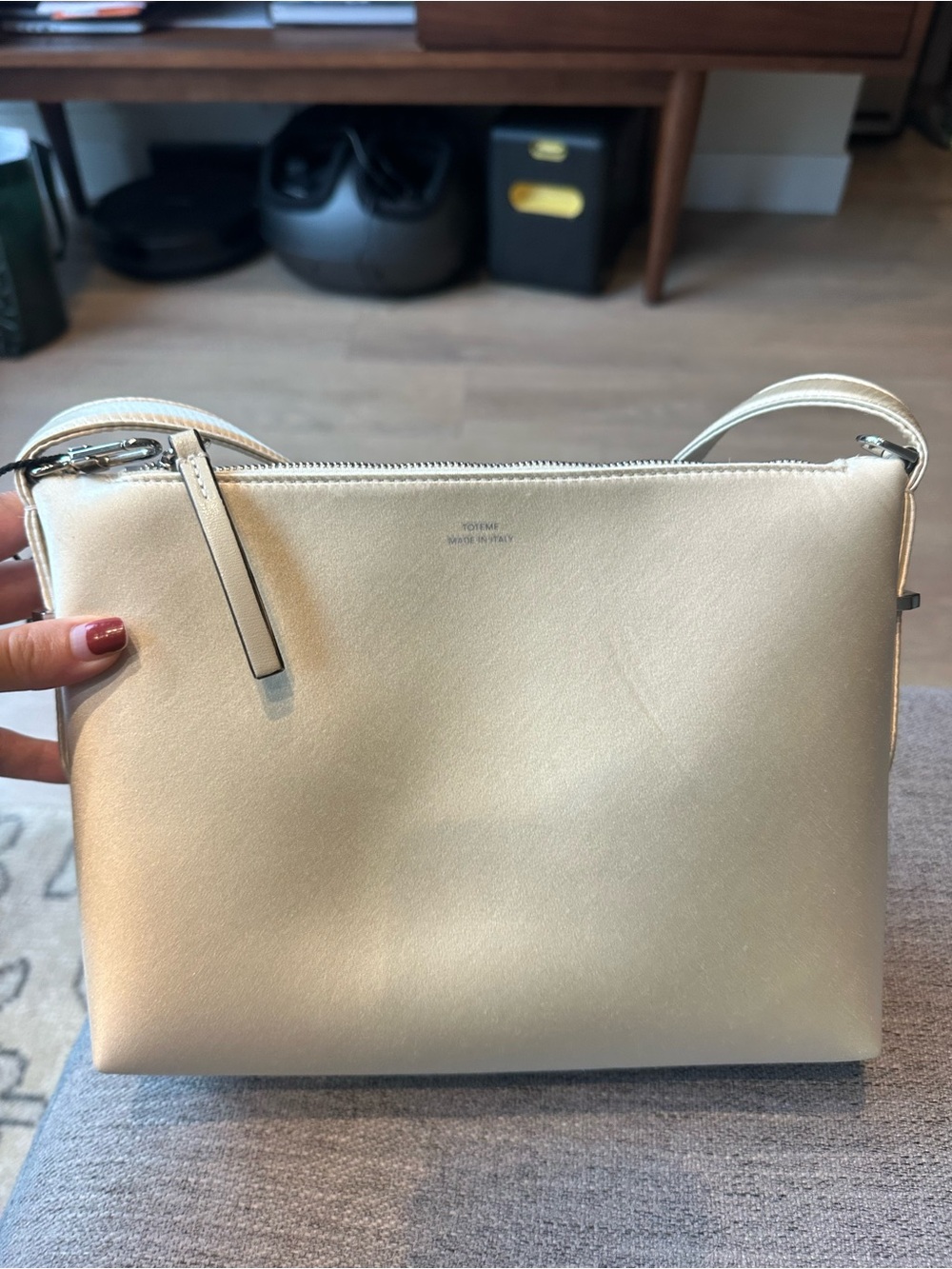 Toteme Bevel Satin cream bag - like new